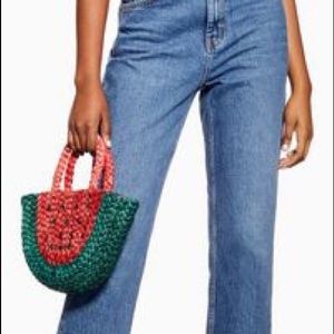 Top shop watermelon rattan purse